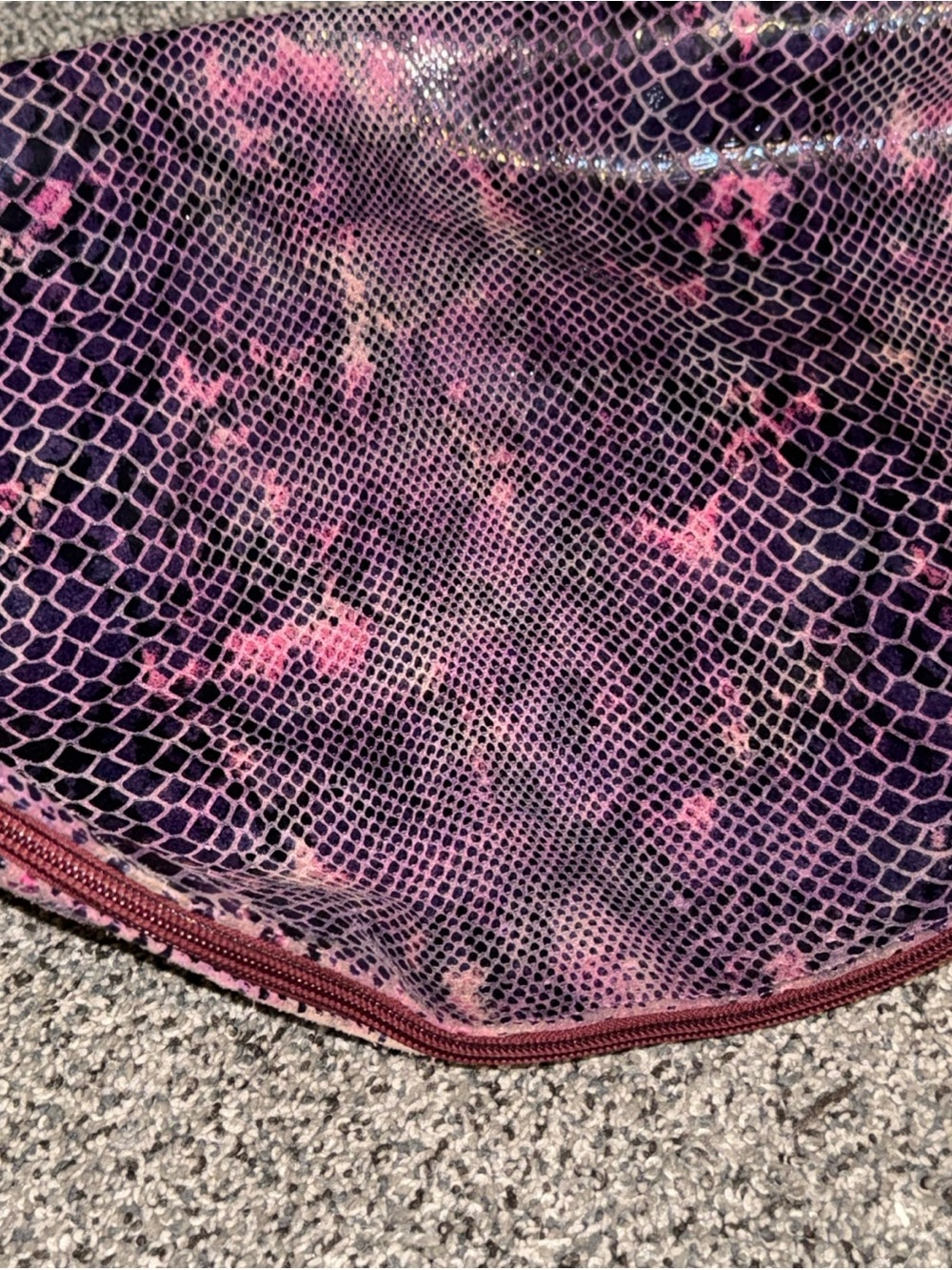 Vintage Claude Gerard Purple Snakeskin Purse Bag Paris 16.5”x10.5” France - Picture 11 of 11
